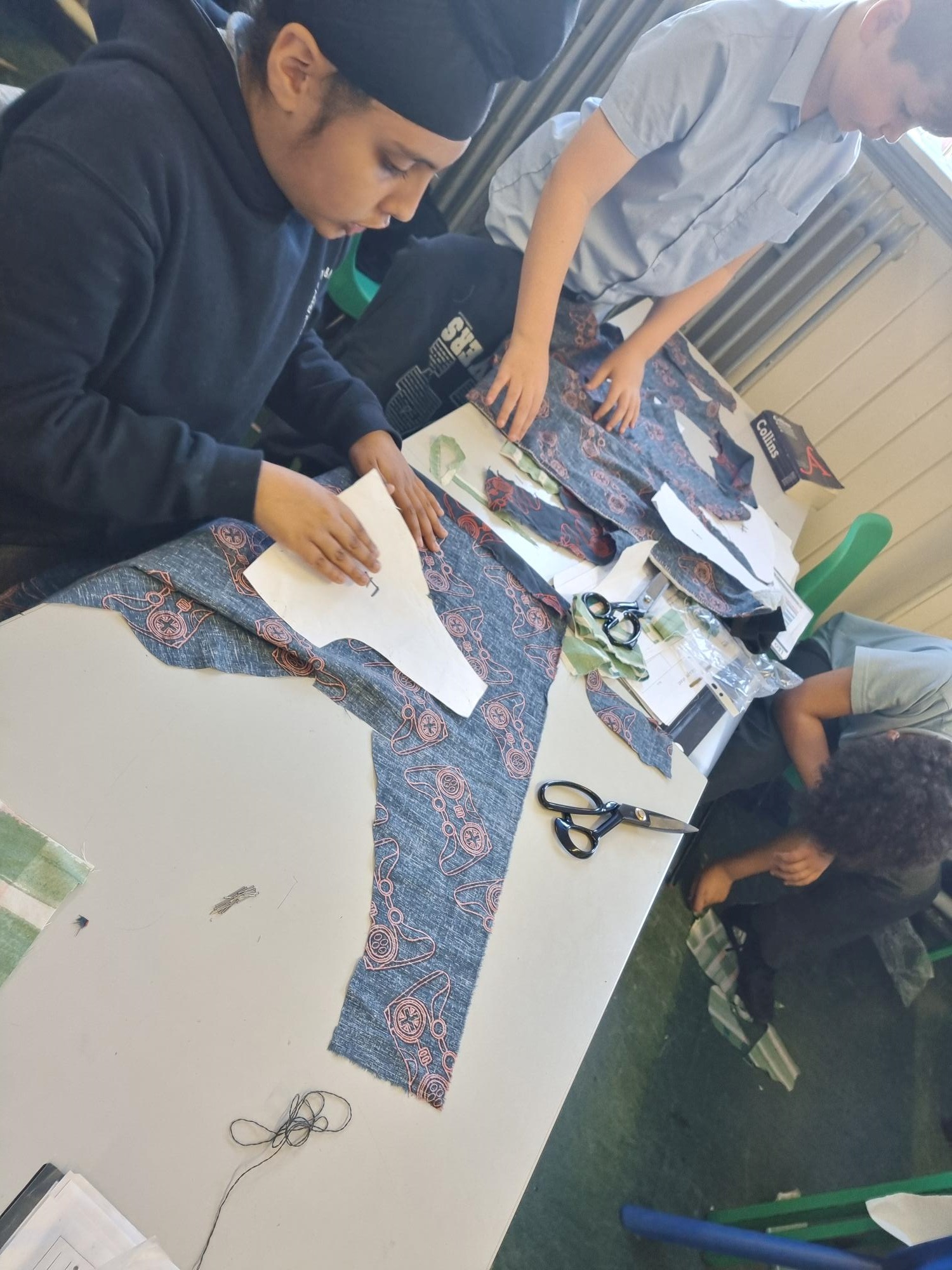 Using patterns to help cut the material 